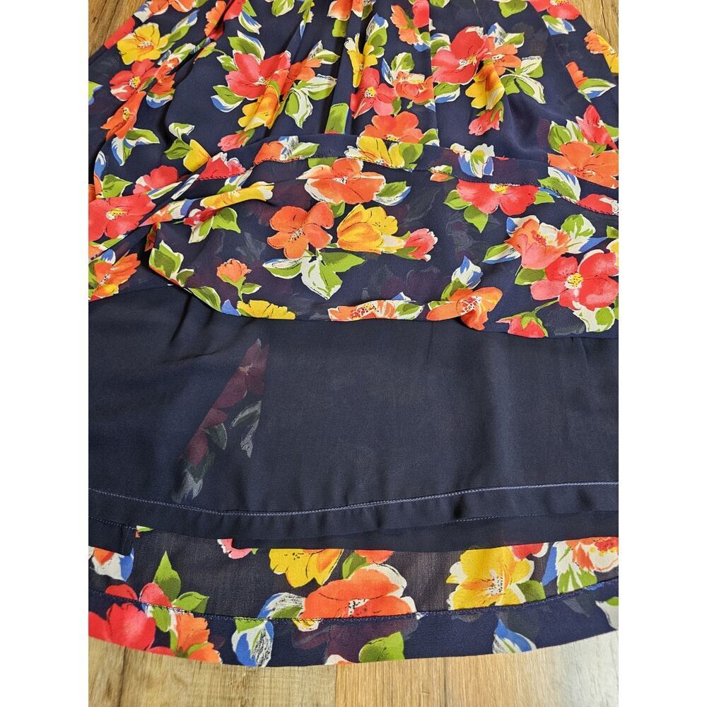 Liz Claiborne Collection Vibrant Floral A-Line Skirt Women’s 8 Vintage Midi - Picture 8 of 10